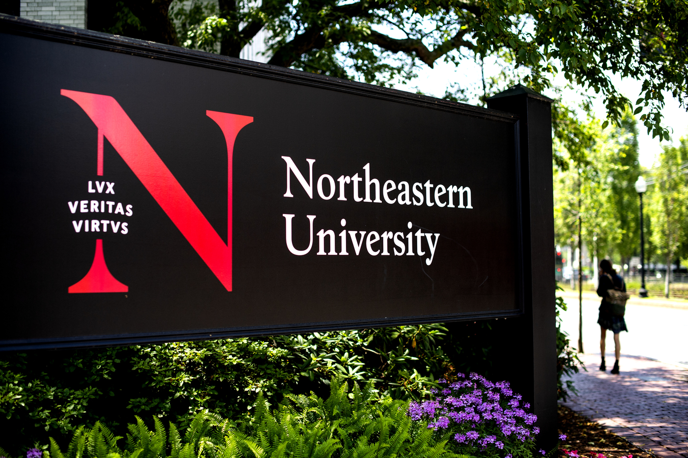 Northeastern students collaborating in a classroom
